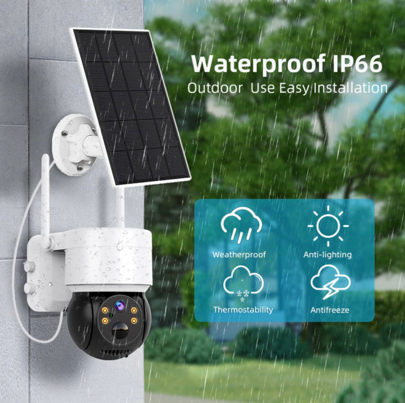 Cámara de Seguridad Solar WiFi 1080P – HD