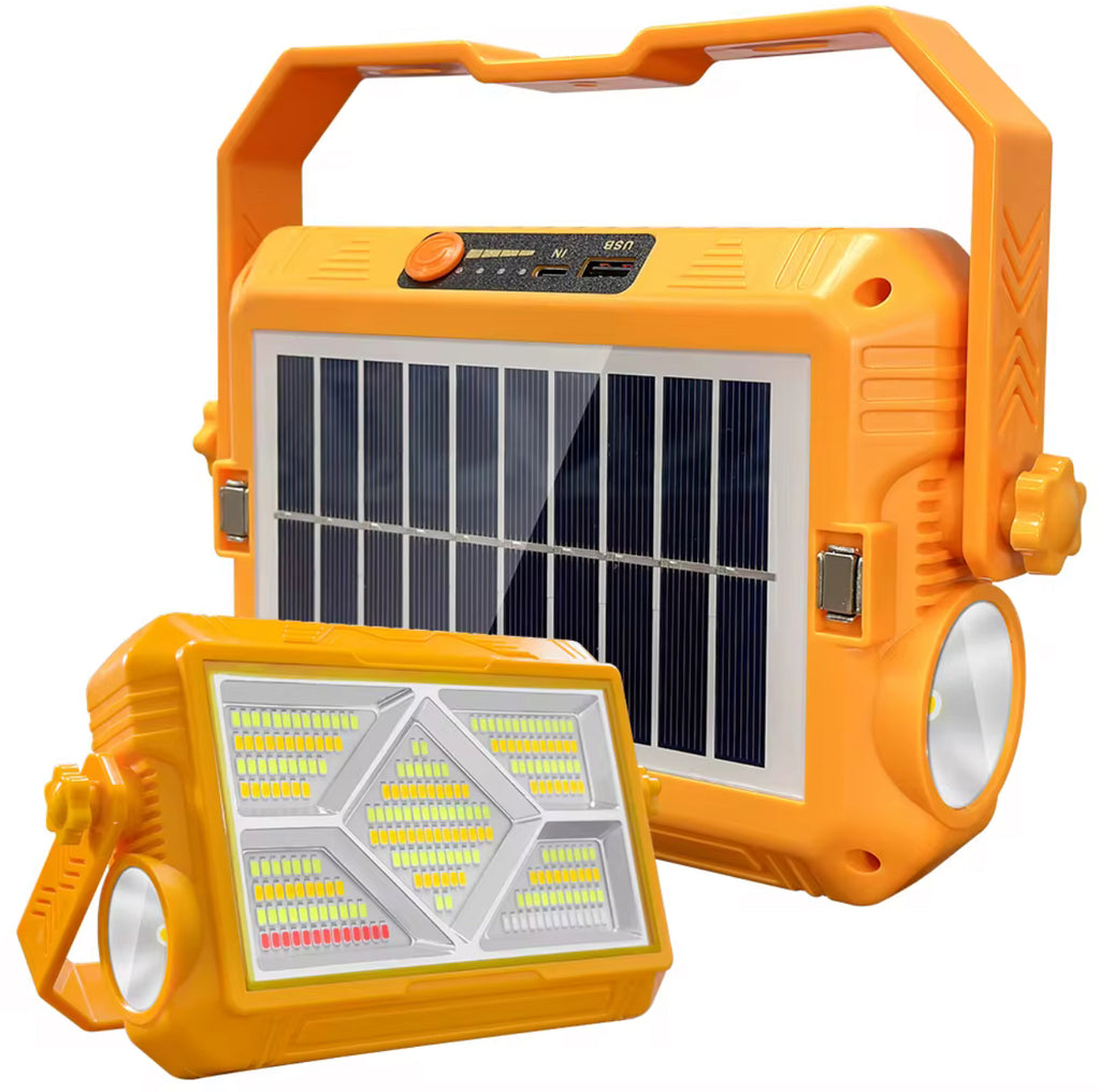 Foco Solar LED + batería portátil Multifuncional – Uso Interior y Exterior