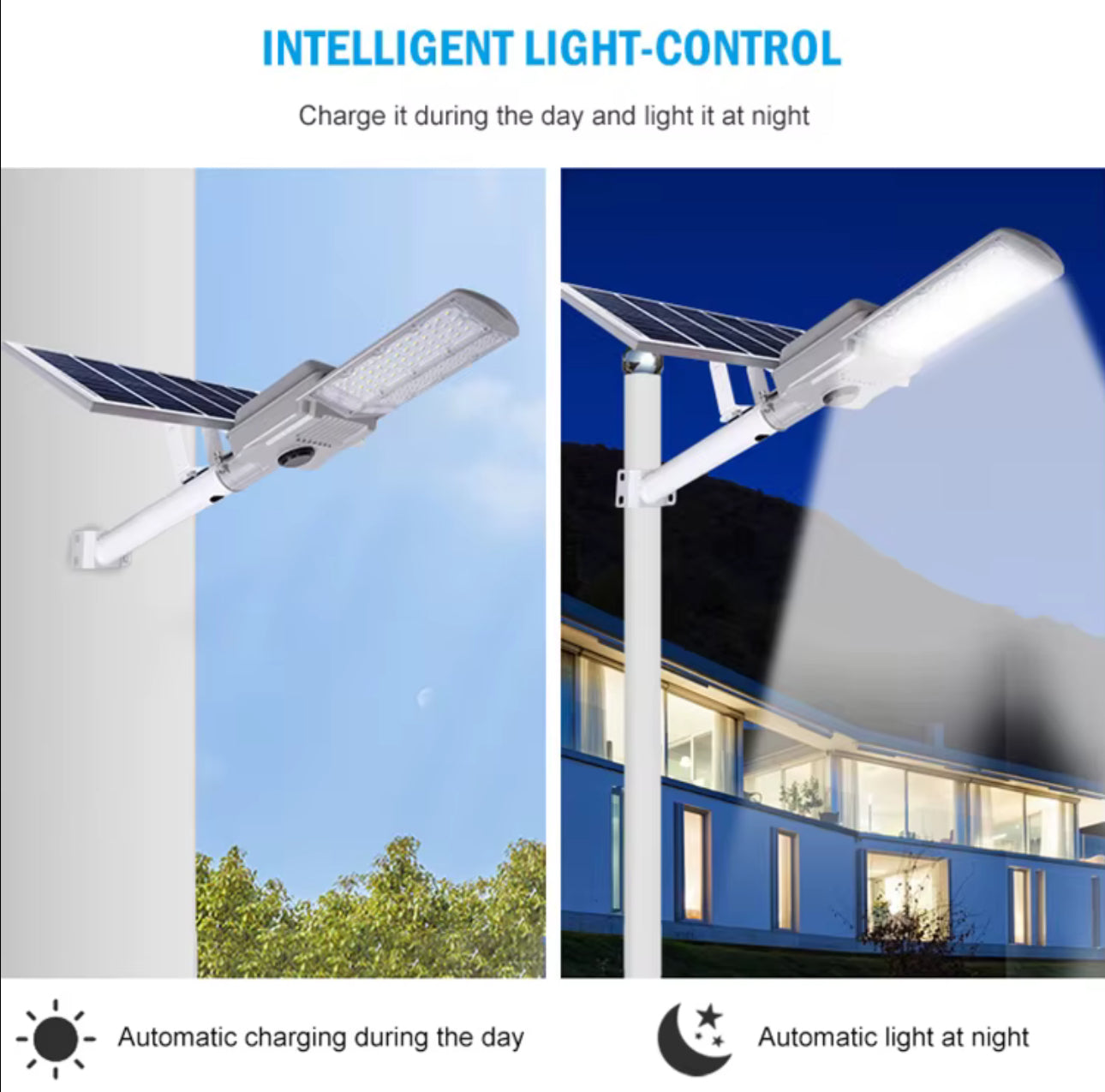 Foco Solar LED 600W – 78,000 lumens | Control de Luz, Tiempo y Remoto