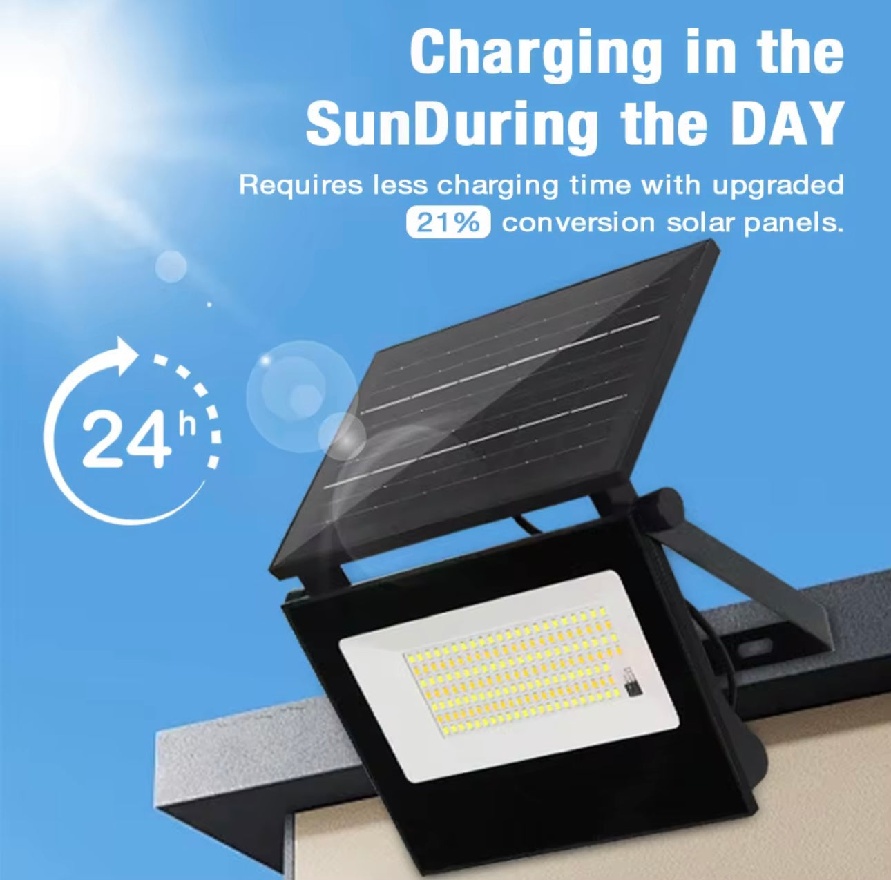 Lámpara Solar de Pared 30W – 3 Colores, Sensor + Control Remoto