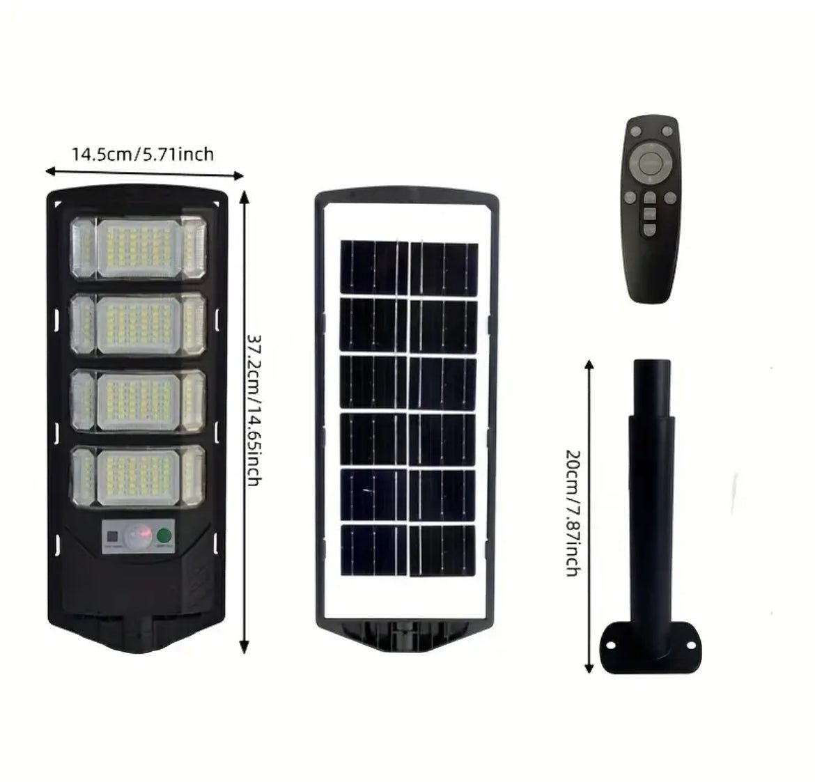 Foco Solar LED 80W con Sensor – lámpara solar exterior resistente al agua | LED Solar Puerto RicoFoco Solar LED 300W con Sensor – lámpara solar potente exterior con control remoto | LED So